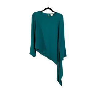 NEW Women’s Green Asymmetrical Long Sleeve Blouse Size S